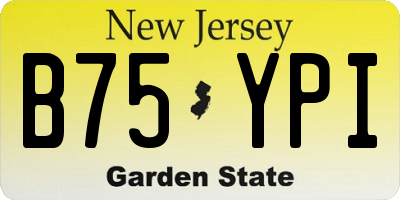 NJ license plate B75YPI