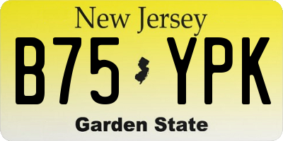 NJ license plate B75YPK