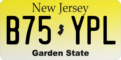 NJ license plate B75YPL