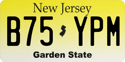 NJ license plate B75YPM