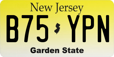 NJ license plate B75YPN