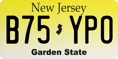 NJ license plate B75YPO
