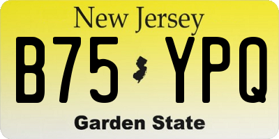 NJ license plate B75YPQ