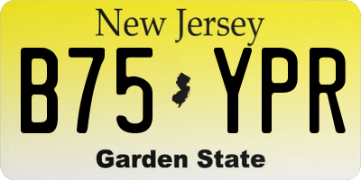 NJ license plate B75YPR