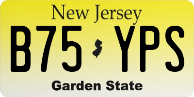 NJ license plate B75YPS