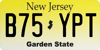 NJ license plate B75YPT