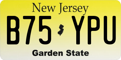 NJ license plate B75YPU