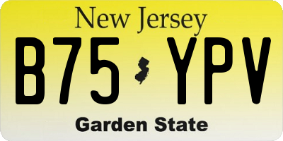 NJ license plate B75YPV