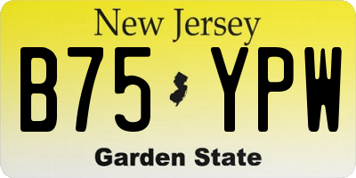 NJ license plate B75YPW