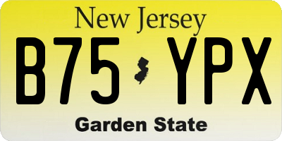 NJ license plate B75YPX