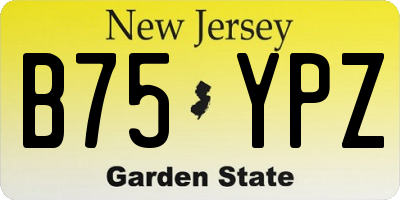 NJ license plate B75YPZ