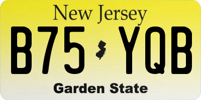 NJ license plate B75YQB