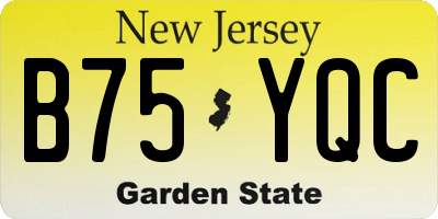 NJ license plate B75YQC