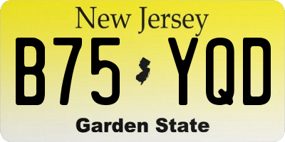 NJ license plate B75YQD
