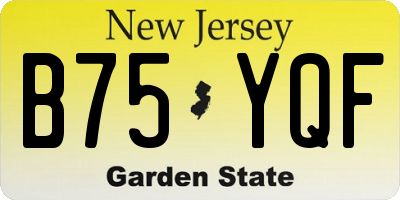 NJ license plate B75YQF