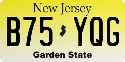 NJ license plate B75YQG