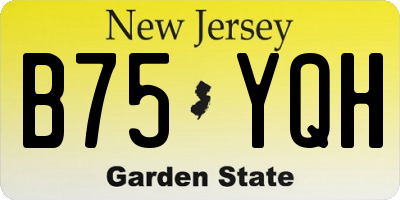 NJ license plate B75YQH
