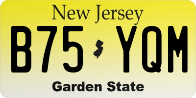 NJ license plate B75YQM