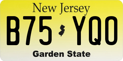 NJ license plate B75YQO