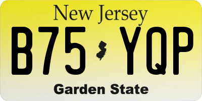 NJ license plate B75YQP
