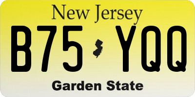 NJ license plate B75YQQ