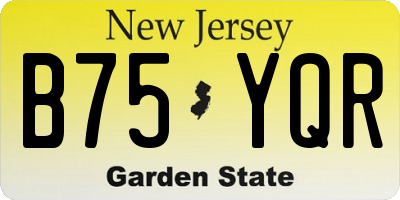 NJ license plate B75YQR