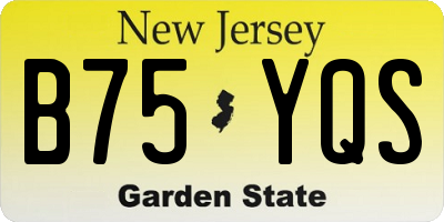 NJ license plate B75YQS