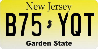 NJ license plate B75YQT