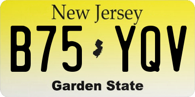 NJ license plate B75YQV