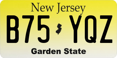 NJ license plate B75YQZ