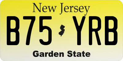 NJ license plate B75YRB