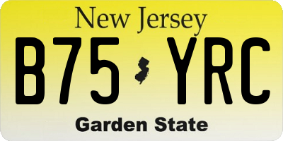 NJ license plate B75YRC