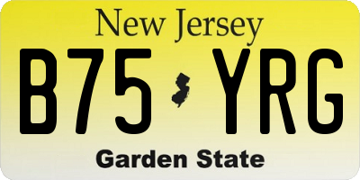NJ license plate B75YRG
