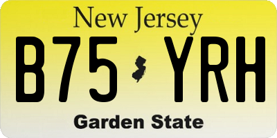 NJ license plate B75YRH