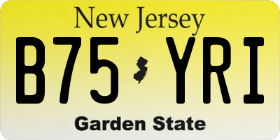 NJ license plate B75YRI
