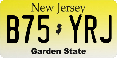 NJ license plate B75YRJ