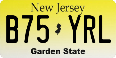 NJ license plate B75YRL