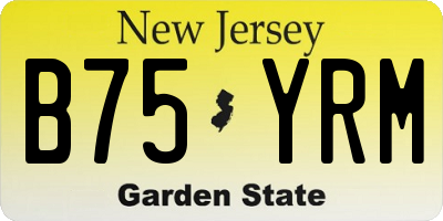 NJ license plate B75YRM