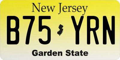 NJ license plate B75YRN