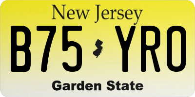 NJ license plate B75YRO