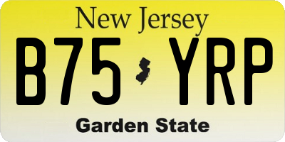 NJ license plate B75YRP