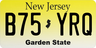 NJ license plate B75YRQ