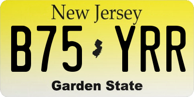 NJ license plate B75YRR