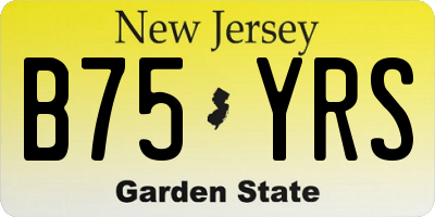 NJ license plate B75YRS