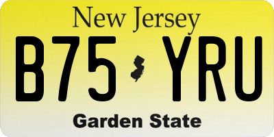NJ license plate B75YRU