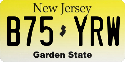 NJ license plate B75YRW