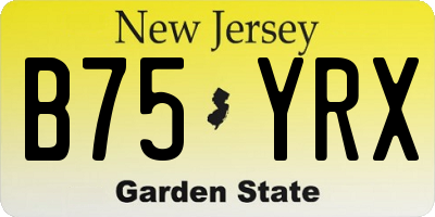 NJ license plate B75YRX