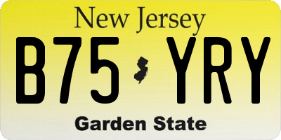 NJ license plate B75YRY