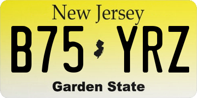 NJ license plate B75YRZ