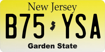 NJ license plate B75YSA